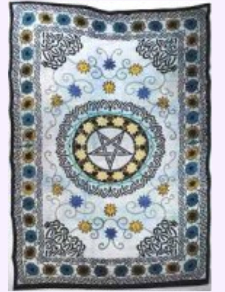 Flower and Pentagram Altar Cloth