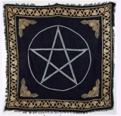 Gold Bordered Pentagram Altar Cloth