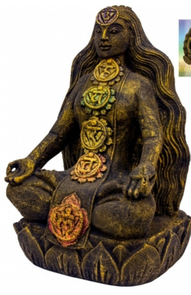 Volcanic Stone Chakra Goddess Statue