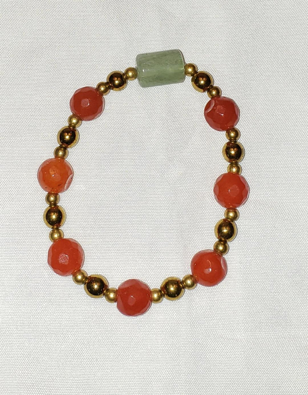 Jade, orange agate bracelet