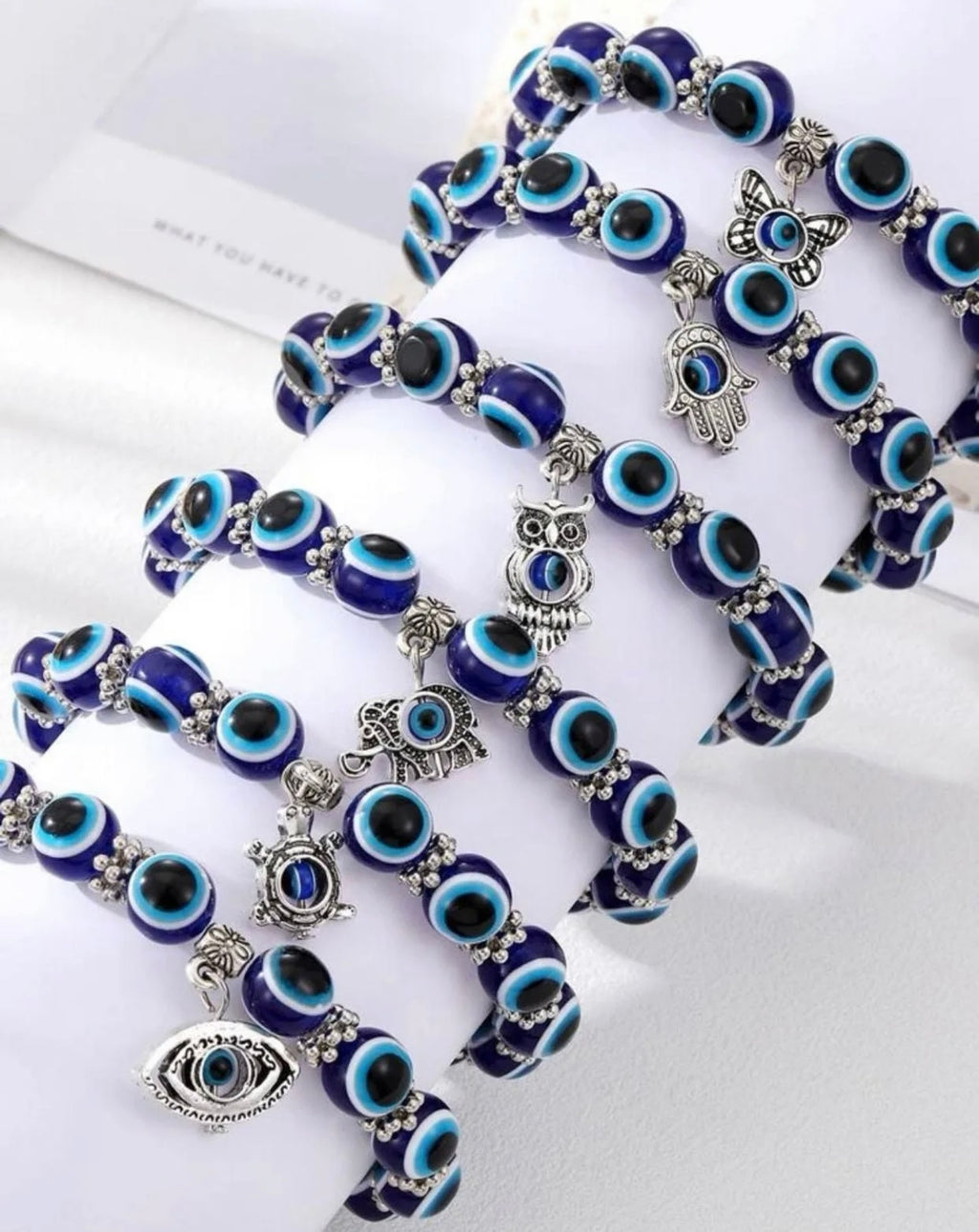 Evil eye bracelet w/ symbol - Brasalete de mal de ojo